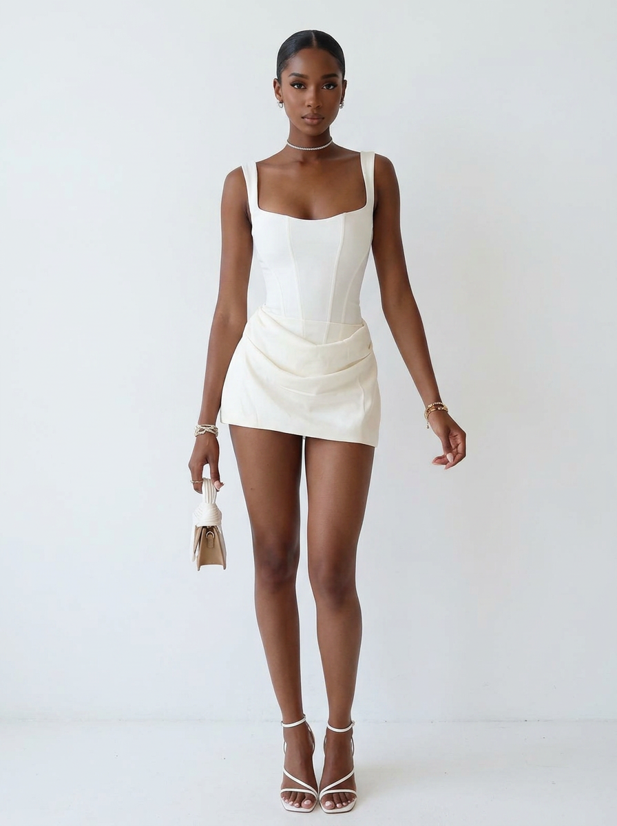 CRISELDA™ - Sexy Fishbone Bodycon Ruched Mini Corset Party Dress