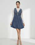 LAUREN™ – Vintage Inspired Sleeveless V Neck Mini Dress