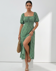 SERENE™ – Elegant Plus Size Tie Front Floral Dress