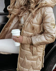 Lina | Long, warm quilted jacket with generous hood