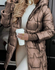 Lina | Long, warm quilted jacket with generous hood