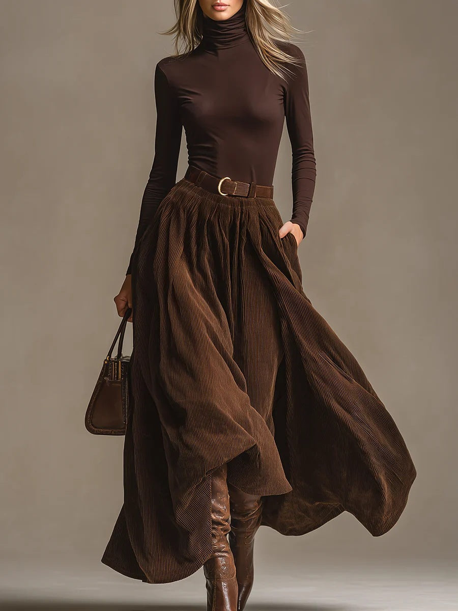 Aveline | two-piece set (turtleneck &amp; maxi skirt)