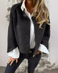 Haley - Round Neck and Long Sleeves Wool Coat