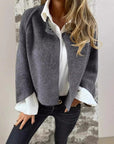 Haley - Round Neck and Long Sleeves Wool Coat