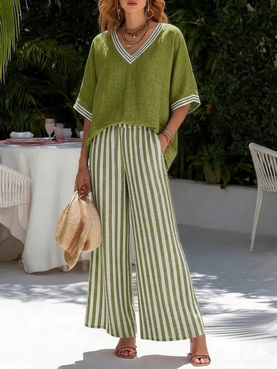 Amalia - An Elegant Yet Casual Striped Set