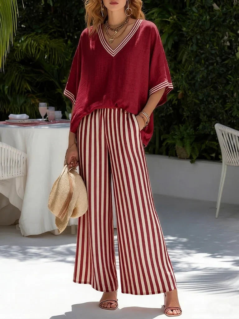 Amalia - An Elegant Yet Casual Striped Set