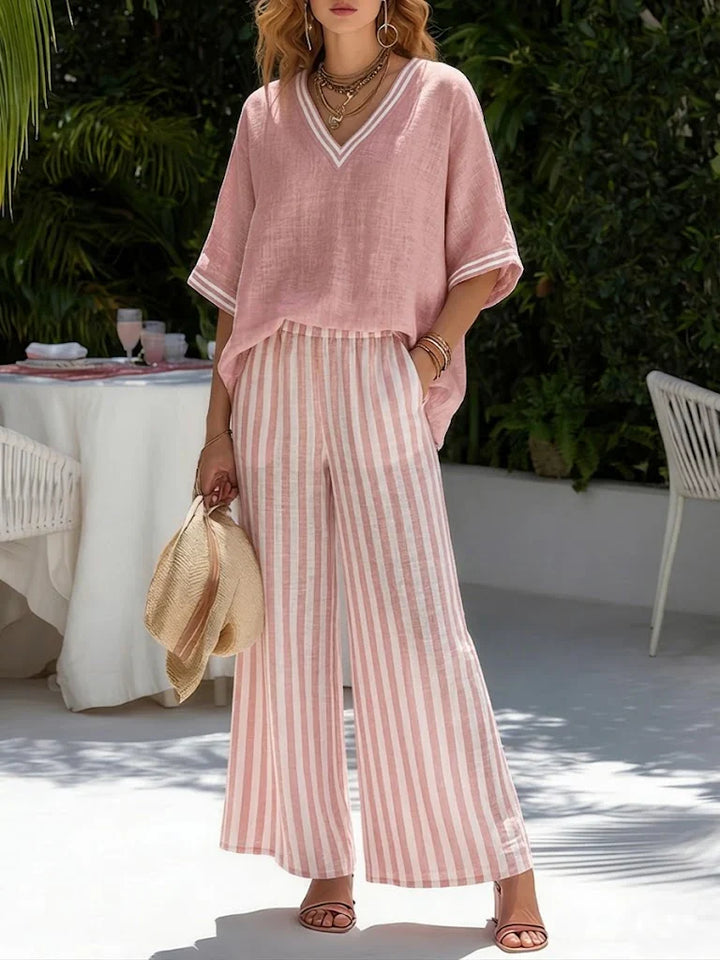 Amalia - An Elegant Yet Casual Striped Set