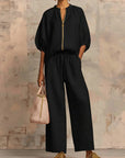 Alba | Two-piece set: Relaxed-fit shirt and wide-leg pants