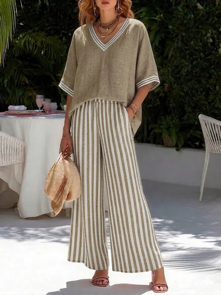 Amalia - An Elegant Yet Casual Striped Set