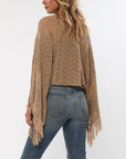 Natalia Fringe Crochet Sweaters Cover Up