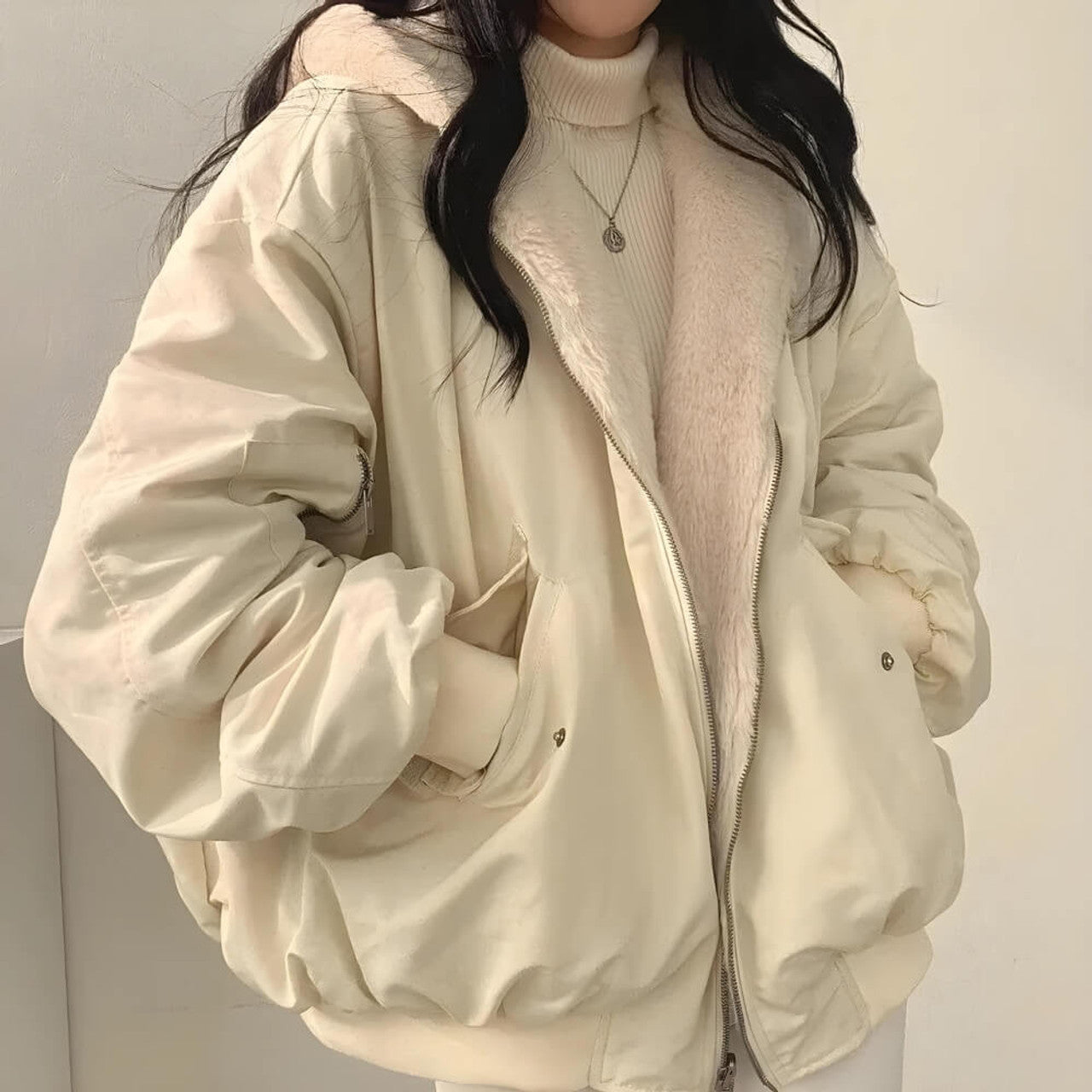 Rane™ - Reversible teddy wool hooded jacket