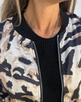 María - Zebra Print Zip-Up Bomber Jacket