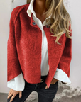 Haley - Round Neck and Long Sleeves Wool Coat