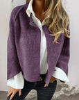 Haley - Round Neck and Long Sleeves Wool Coat