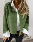 Haley - Round Neck and Long Sleeves Wool Coat
