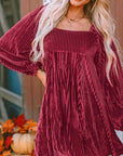 OLIVERA™ - Chic Bishop Long Sleeve A-Line Dress with Square Neck