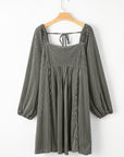 OLIVERA™ - Chic Bishop Long Sleeve A-Line Dress with Square Neck