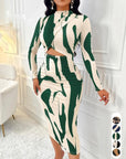 ARA™ - Colorblock Print Cut-Out Bodycon Dress for Spring & Fall