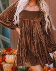 OLIVERA™ - Chic Bishop Long Sleeve A-Line Dress with Square Neck